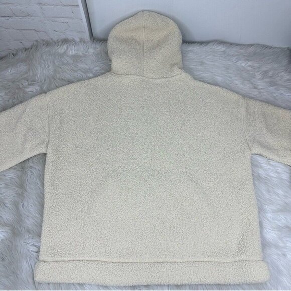 Standard/Cloth Men’s Off White Gorpcore Oversized Sherpa Hoodie Sweatshirt S/C50 - Picture 3 of 13
